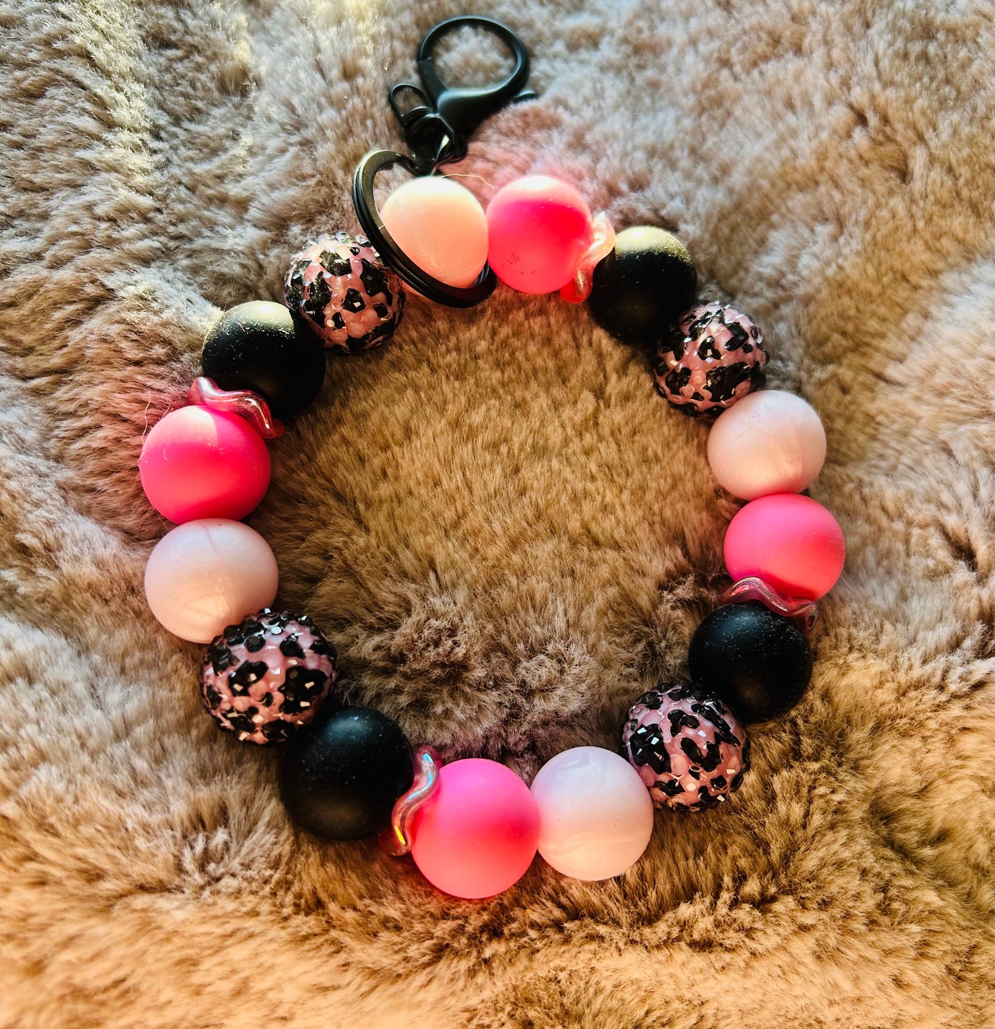 Pink/Black Cheetah Wristlet