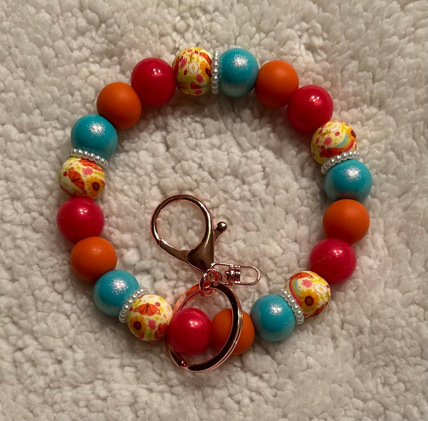 Butterfly/Floral Rainbow Wristlet