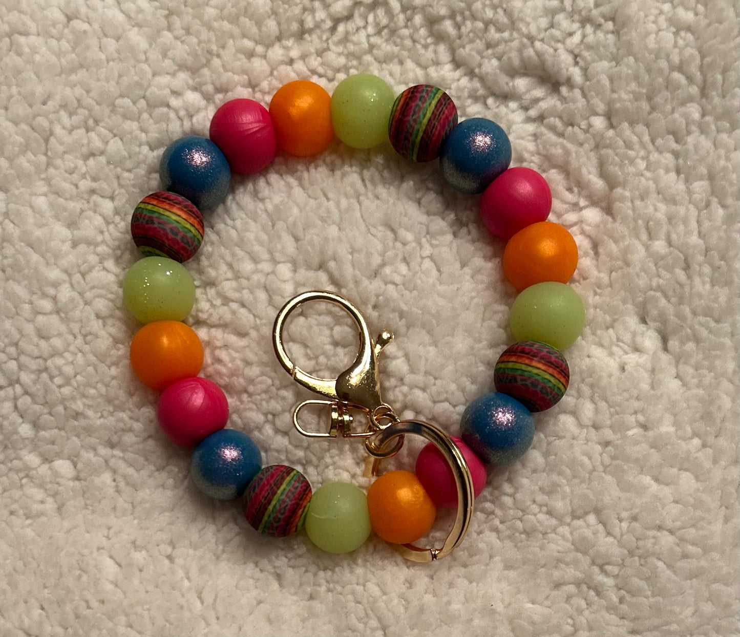 Multi Color Stripes Wristlet