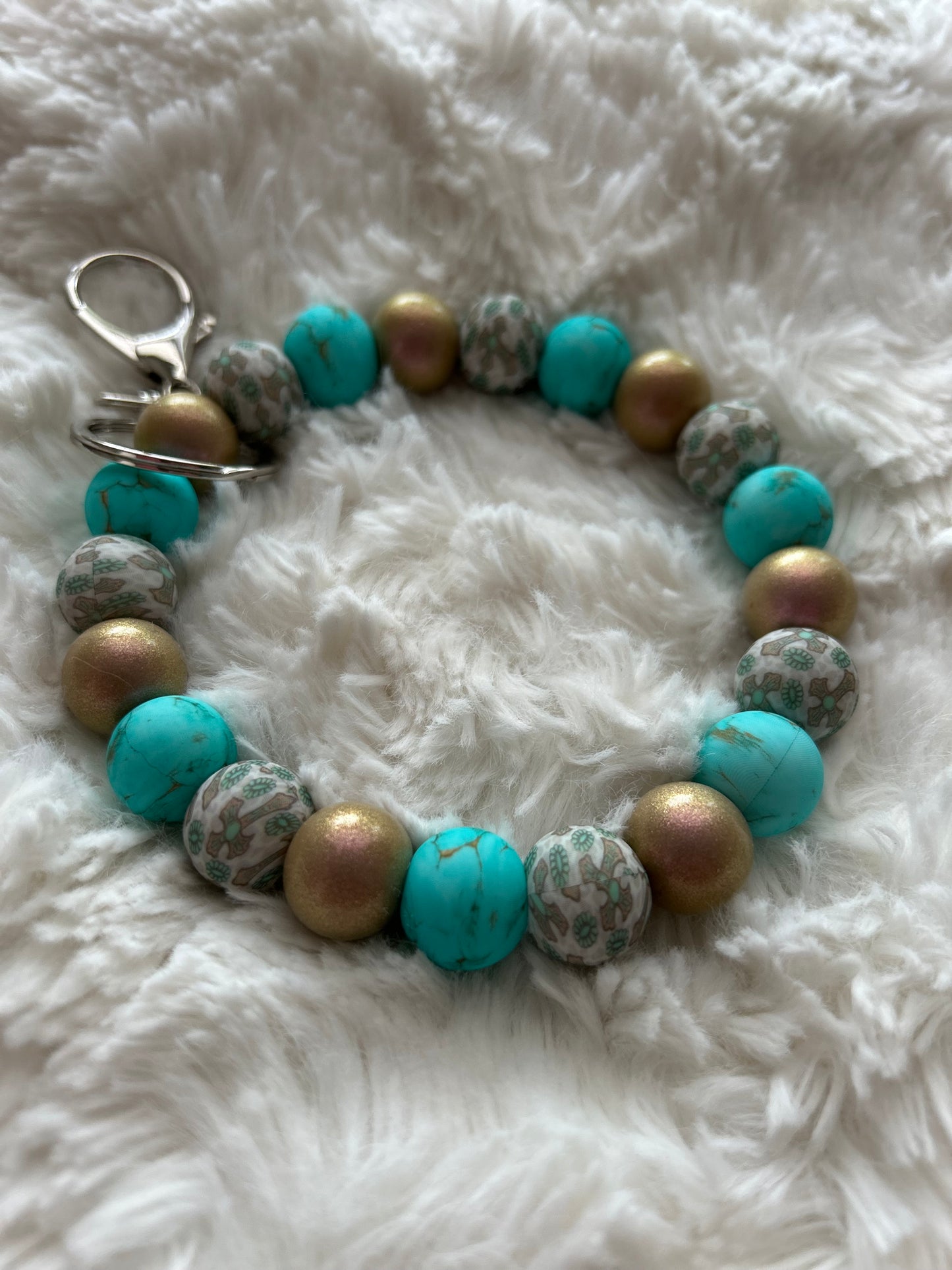 Turquoise Western Cross Wristlet