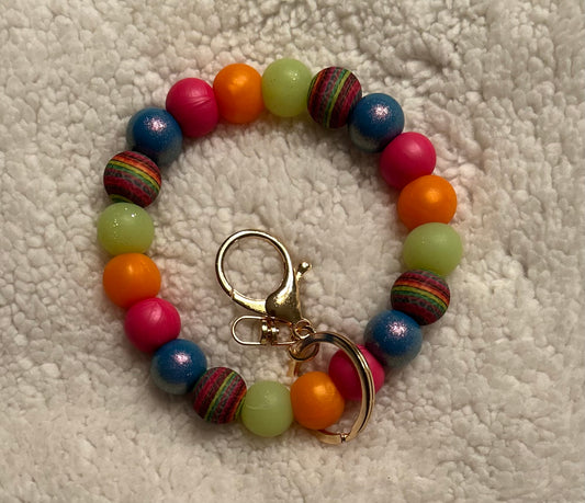 Multi Color Stripes Wristlet