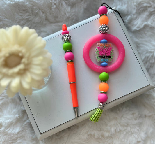 You Get What You Give Car Charm & Pen Set