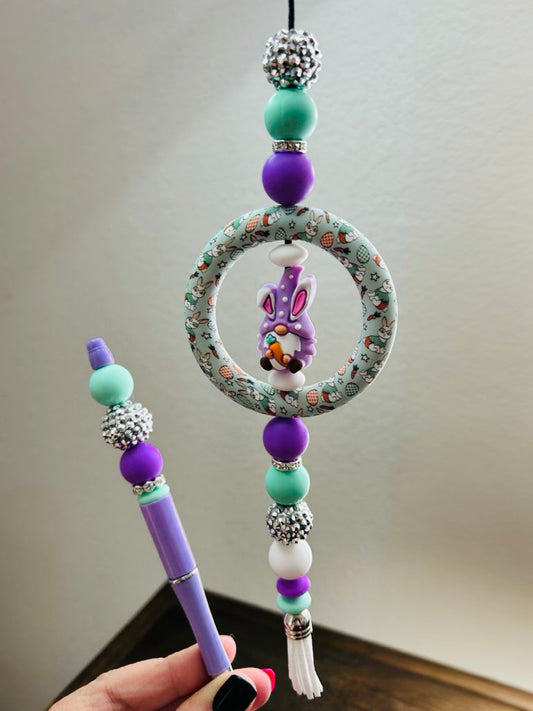 Easter Gnome Car Charm & Pen Ser