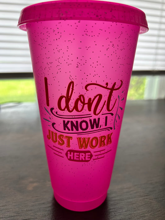 24oz Plastic Tumbler w/Straw & Decal