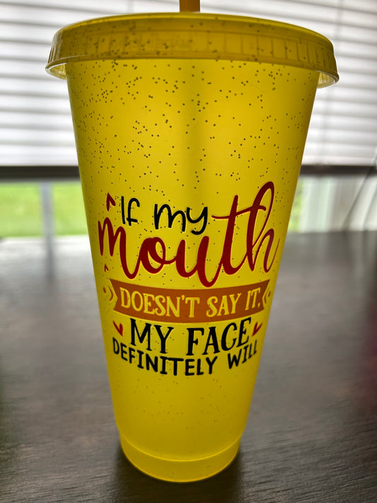 24oz Plastic Tumbler w/Straw & Decal
