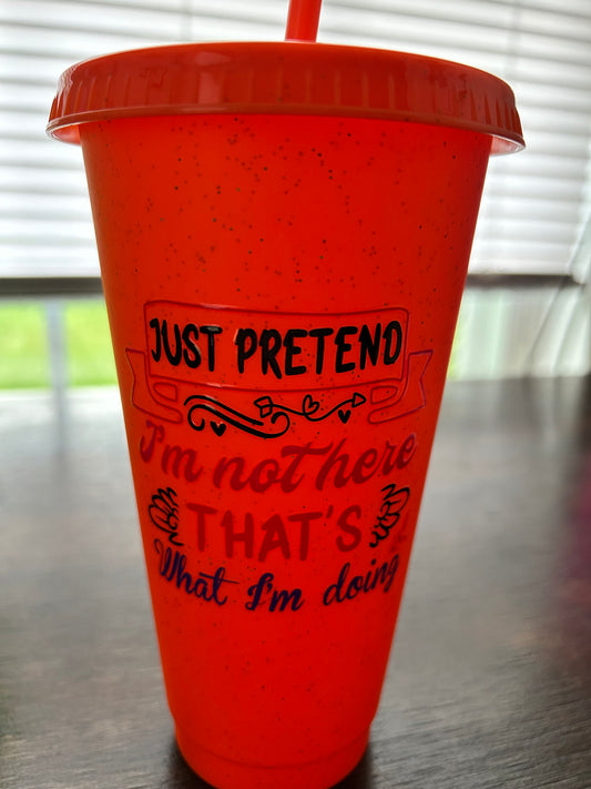 24oz Plastic Tumbler w/Straw & Decal